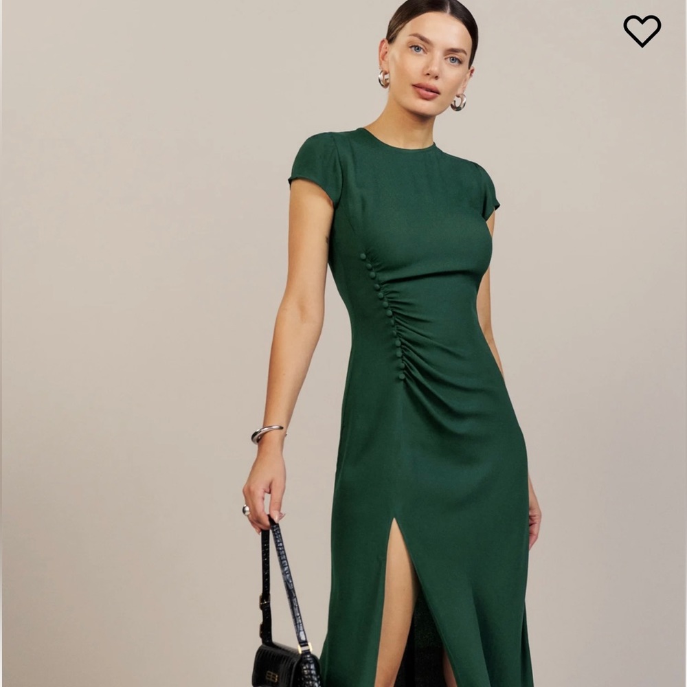 Reformation Frasier Dress in Forest Green size 4